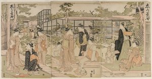 Visiteurs à la Maison de Thé Shika, début des années 1790