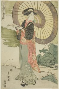 Une parodie contemporaine de Komachi prie pour la pluie (Tosei yatsushi Amagoi Komachi)