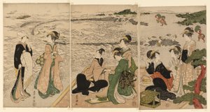 Sortie en bord de mer - Utagawa Toyokuni I