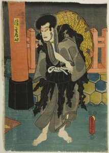 Acteur jouant Seigen Doshin dans la pièce Hana butai banjaku soga - Utagawa Toyokuni I