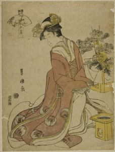 Le premier mois (Sho gatsu), de la série "Les douze mois à la mode (Furyu junikagetsu)" - Utagawa Toyokuni I