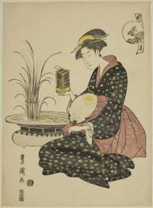Le sixième mois, de la série "Douze mois à la mode" - Utagawa Toyokuni I