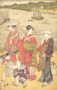 Femmes à la plage de Takanawa, vers 1790
