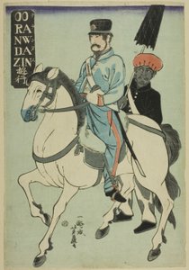 Hollandais se promenant (Orandajin yuko) - Utagawa Yoshifuji