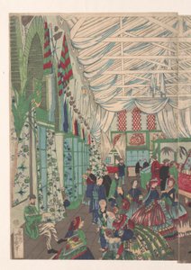 Une maison de commerce anglaise prospère à Yokohama - Utagawa Yoshiiku