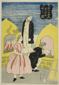 Américains cuisant du pain (Amerikajin pan wo yaku zu) - Utagawa Yoshikazu