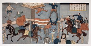 Cirque étranger à Yokohama, pub. 1864