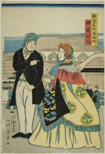 Français à Miyozakimachi, de la série "Lieux célèbres de Yokohama"