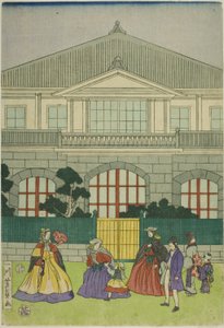 Résidence du marchand français au port de Yokohama - Utagawa Yoshikazu