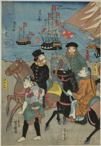 Vue de Miyozaki à Yokohama (Miyozaki Yokohama ichiran) - Utagawa Yoshimori