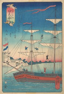 Navire hollandais, 2ème mois, 1861 - Utagawa Yoshitomi