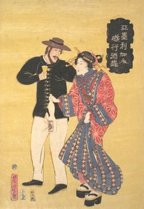 Un Américain faisant la fête - Utagawa Yoshitora