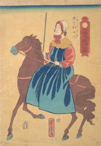 Femme anglaise à cheval - Utagawa Yoshitora