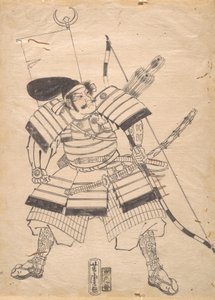 Dessin préparatoire pour une impression de guerrier, 19e siècle - Utagawa Yoshitora