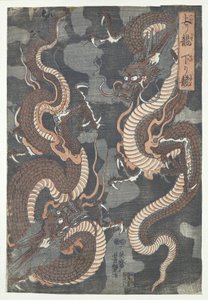 Deux dragons - Utagawa Yoshitsuya