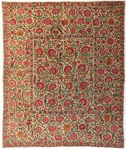 Un susani brodé de soies couchées - Uzbek School