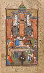 Scène de palais dans un Tuhfat al-Ahrar (Cadeau des libres) Boukhara, Ouzbékistan, période ouzbèke, vers 1540 - Uzbek School