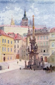 Colonne de la peste de la Sainte-Trinité, Malostranske Namesti, Mala Strana, Prague - Vaclav Jansa