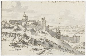 Vue du Valkhof et du Belvédère à Nimègue - Valentijn Klotz (possibly)