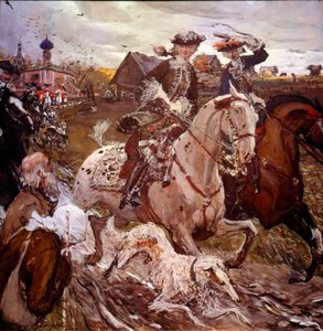 Princesse Élisabeth Petrovna (1709-1762) (future Élisabeth Ire de Russie) et Pierre II (1715-1730) à la chasse - Valentin Aleksandrovich Serov