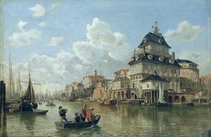 La Maison des bateaux au port de Hambourg, 1850 - Valentin Ruths