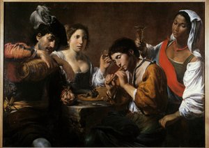 Réunion dans un cabaret - Valentin de Boulogne
