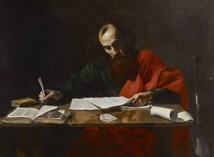 Saint Paul écrivant ses épîtres - Valentin de Boulogne
