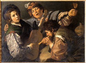 Trois hommes faisant de la musique, vers 1616 - Valentin de Boulogne