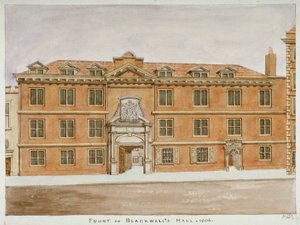Vue de face de Blackwell Hall, City de Londres