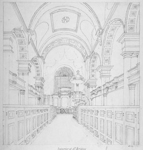 Église St Bride, Fleet Street, City de Londres, 1815 - Valentine Davis