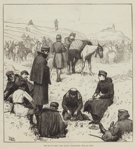 La guerre en Espagne, le roi Alfonso déjeunant avec son état-major