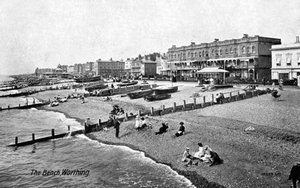 La plage de Worthing, West Sussex, 1917 - Valentine and Sons Publishing Co