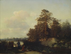 Paysage avec pêcheurs - Valerian Konstantinovich Kamenev