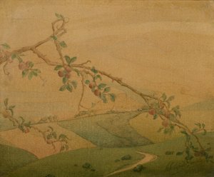 Paysage avec pommier - Valerius de Saedeleer