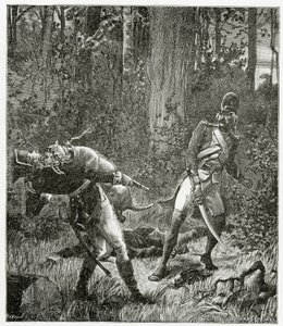 Rask le chien tuant un soldat anglais - illustration de Bug-Jargal - Valnay Pere et fils