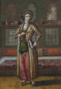 Une noble dame de Constantinople portant des chaussures de hammam - Vanmour