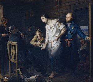 Commissaire de la police rurale enquêtant, 1857 - Vasili Grigorevich Perov