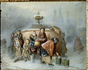 La queue à la fontaine - Vasili Grigorevich Perov