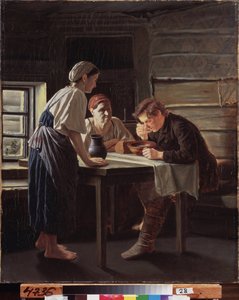 La réception du pèlerin - Vasili Grigorevich Perov