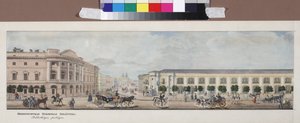 La bibliothèque publique impériale (panorama de la perspective Nevski) - Vasili Semenovich Sadovnikov