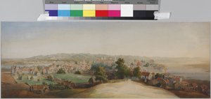 Vue de Kowno, par Sadovnikov, Vasily Semyonovich. Aquarelle sur papier, fin des années 1840. Musée d