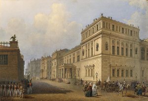 Vue du Nouvel Ermitage à travers la rue Millionnaya, 1851 - Vasili Semenovich Sadovnikov
