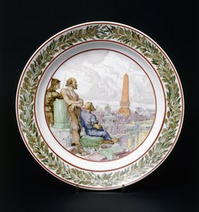 Plat de propagande soviétique, représentant un soldat de l