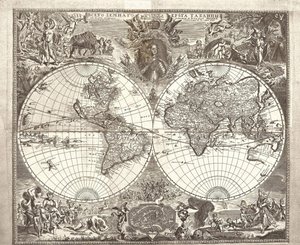 Carte du monde à double hémisphère - Vasily Anufrievich Kiprianov