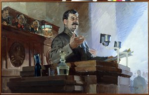 Joseph Staline redéfinit la constitution soviétique lors du 8e congrès extraordinaire des soviets le 5 décembre 1936 - Vasily Semyonovich Svarog