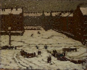 Banlieue sous la neige - Václav Malý