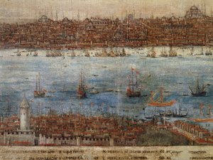 Constantinople, peinture par un artiste vénitien inconnu, Turquie - Venetian School