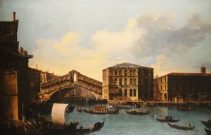 Le Pont du Rialto, Venise, vu du nord - Venetian School