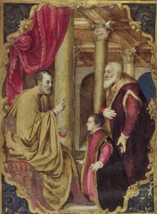 Sénateur ou doge vénitien présentant son fils à son saint patron - Venetian School