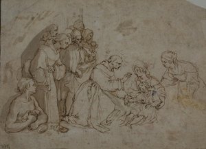 Étude pour Miracle de Saint Bernardin de Sienne - Ventura Salimbeni